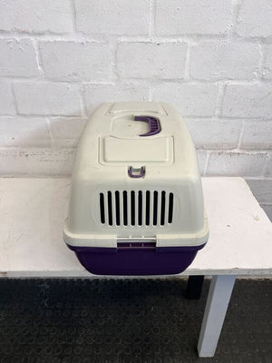 Purple & White Pet Carrier Basket (Width: 55cm)(Height: 35cm) - 2ndhandwarehouse.com