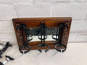 Classy Dark Wooden Framed Bar Optics Holder - 2ndhandwarehouse.com