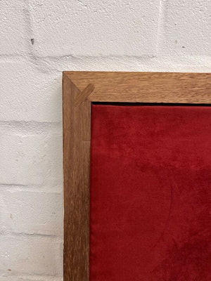 Rectangular Wooden Framed Red Velvet Notice Board (Width: 61cm)(Height: 150cm) - PRICE DROP