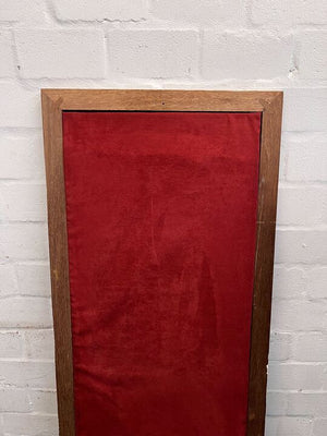 Rectangular Wooden Framed Red Velvet Notice Board (Width: 61cm)(Height: 150cm) - PRICE DROP