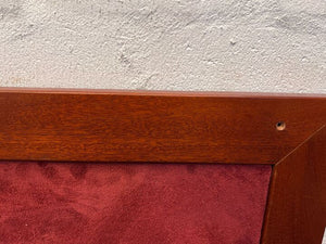 Medium Wooden Framed Red Velvet Notice Board with Hanger (Width: 128cm)(Height: 81cm) - PRICE DROP