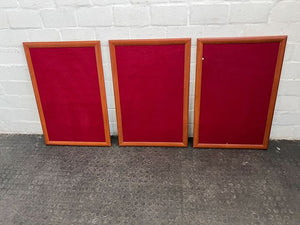 Rectangular Wooden Framed Red Velvet Notice Board (Width: 54cm)(Height: 80cm) - PRICE DROP