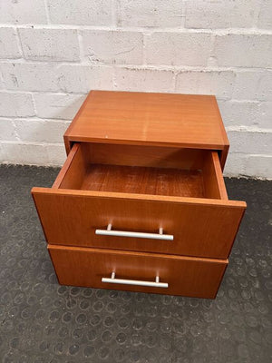 Light Brown Small Two Drawer Cupboard (Width: 39cm)(Height: 40cm) - REDUCED