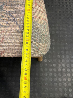 MidCentury Styled Wooden Dining Chair with Patterned Fabric Seating - PRICE DROP - 2ndhandwarehouse.com