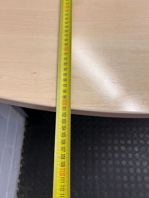 Light Brown L-Shape Steel Legged Desk (Width: 198cm)(Height: 74cm) - PRICE DROP