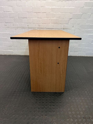 Light Brown Wooden Office Desk with Three Handless Drawers (Width: 150cm)(Height: 72cm)