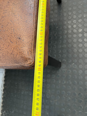 Vintage Brown Leather Dining Chair - some texture damage - REDUCED - PRICE DROP