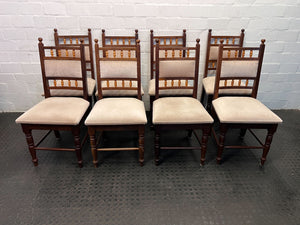 Classic Wooden Dining Chair - Beige Upholstery - PRICE DROP - 2ndhandwarehouse.com