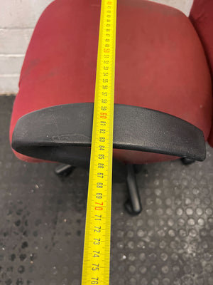 Comfortable Burgundy Office Chair with Armrests β Slight Wear