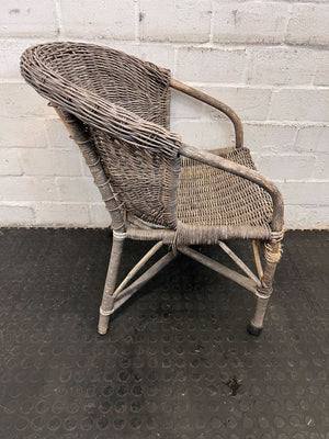 Rustic Wicker Armchair – Handwoven - Some wear - PRICE DROP - 2ndhandwarehouse.com