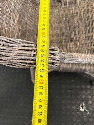 Rustic Wicker Armchair – Handwoven - Some wear - PRICE DROP - 2ndhandwarehouse.com