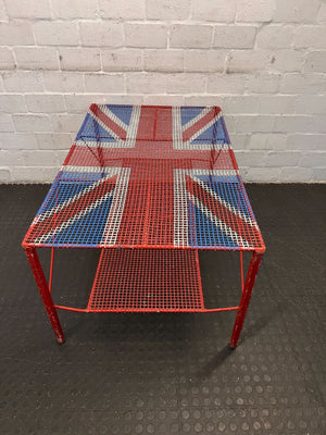 Vintage Union Jack Coffee Table β Red & Blue Metal, Unique Design - 2ndhandwarehouse.com