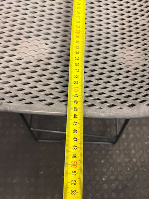 Stylish Grey Plastic Bar Stool with Black Metal Legs