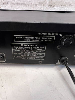 Pioneer PD-T307 Twin-Tray CD Player โ Classic Black Finish, Tested Working