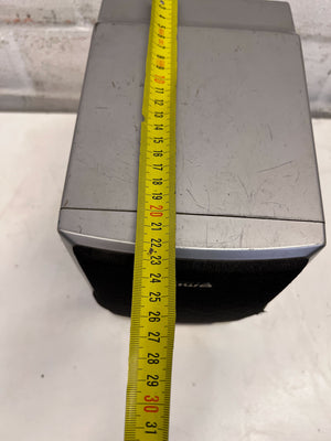 Compact Aiwa Desktop Speaker β Sleek Silver, High Sound Quality