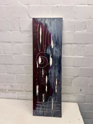 Abstract Wall Art - Vibrant Mixed Media, 90x45cm, Unique Design - 2ndhandwarehouse.com