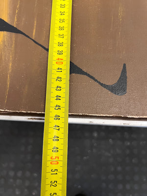 Vintage Abstract Art Painting - Colorful African Figures, 60x40cm