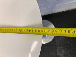 Modern White Bar Stool with Chrome Base - Minor Crack - CLEARANCE - PRICE DROP