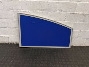 Curved Blue Fabric Notice Board with Aluminum Framing