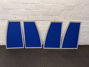 Curved Blue Fabric Notice Board with Aluminum Framing