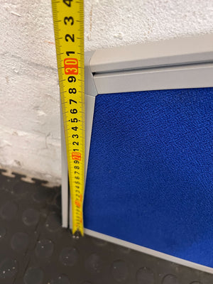 Curved Blue Fabric Notice Board with Aluminum Framing