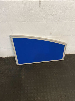 Curved Blue Fabric Notice Board with Aluminum Framing
