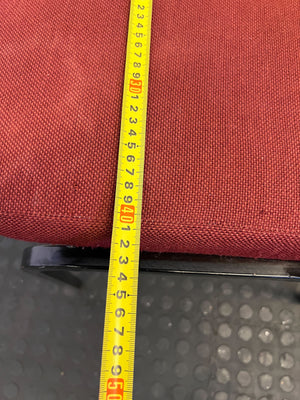 Sturdy Red Fabric Chair with Black Metal Frame - Minor Wear