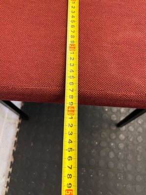 Sturdy Red Fabric Chair with Black Metal Frame - Minor Wear