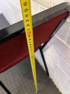 Sturdy Red Fabric Chair with Black Metal Frame - Minor Wear