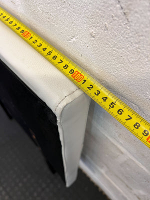 Elegant White Faux Leather Bed Headboard with Minor Wear - REDUCED