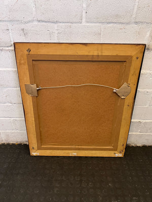 Elegant Dark Wood Framed Mirror with Minor Imperfections