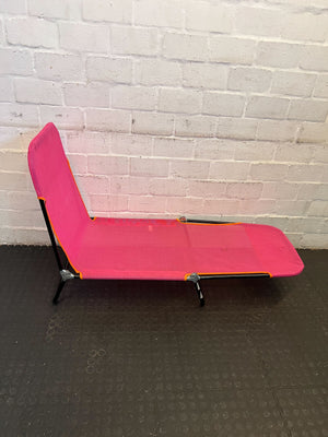 Vibrant Pink Portable Folding Lounge Chair with Minor Wear