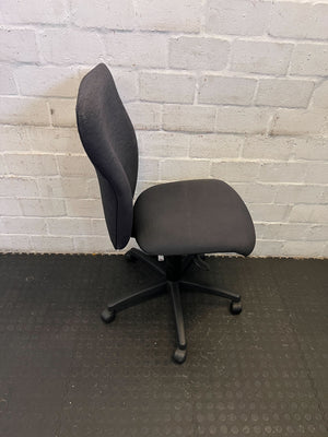 Comfortable Black Fabric Office Chair with Minor Wear