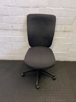 Comfortable Black Fabric Office Chair with Minor Wear