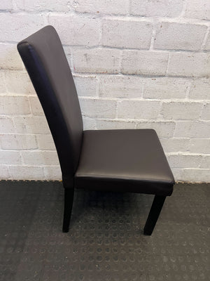Sleek Black Faux Leather Dining Chair with Minor Surface Wear - PRICE DROP - 2ndhandwarehouse.com