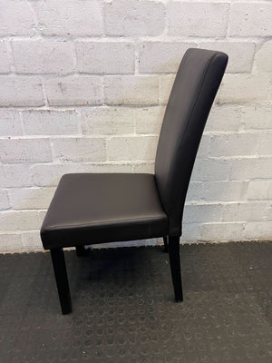 Sleek Black Faux Leather Dining Chair with Minor Surface Wear - PRICE DROP - 2ndhandwarehouse.com
