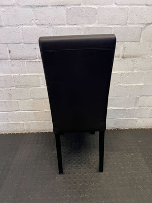 Sleek Black Faux Leather Dining Chair with Minor Surface Wear - PRICE DROP - 2ndhandwarehouse.com