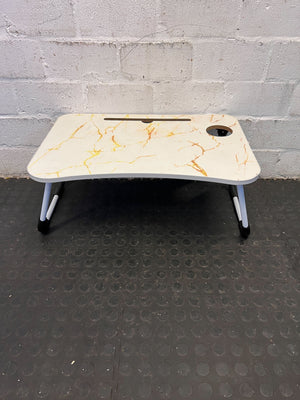 Portable Marble-Effect Laptop Table with Cup Holder - Minor Scratches