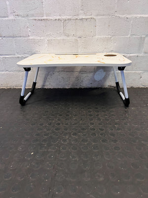 Portable Marble-Effect Laptop Table with Cup Holder - Minor Scratches