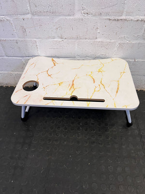 Portable Marble-Effect Laptop Table with Cup Holder - Minor Scratches