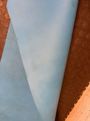 Bright Blue Yoga Mat – Slightly Worn, Great for Home Workouts