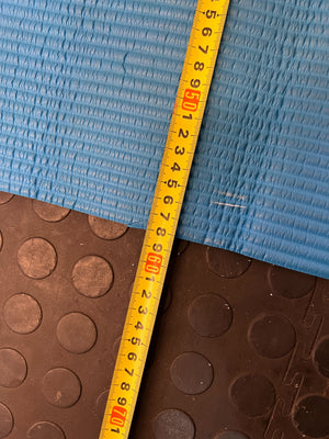 Bright Blue Yoga Mat – Slightly Worn, Great for Home Workouts