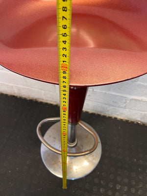 Retro Red Bar Stool with Chrome Base - Minor Rust - 2ndhandwarehouse.com