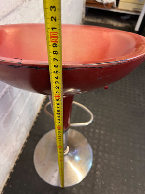 Retro Red Bar Stool with Chrome Base - Minor Rust - 2ndhandwarehouse.com