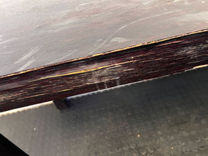 Rectangular Black Wooden Table with Wear