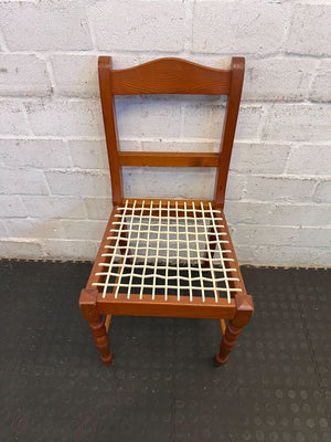 Rustic Wooden Chair with Woven Seat - Charmingly Vintage - PRICE DROP - 2ndhandwarehouse.com