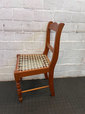 Rustic Wooden Chair with Woven Seat - Charmingly Vintage - PRICE DROP - 2ndhandwarehouse.com