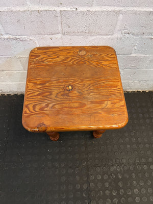 Charming Rustic Wooden Side Table with Classic Turned Legs - Minor Wear - REDUCED - PRICE DROP