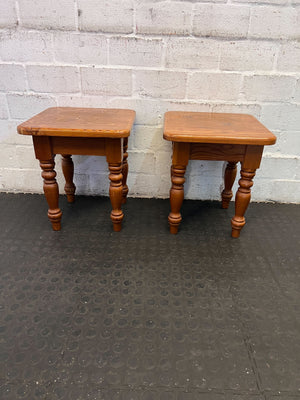 Charming Rustic Wooden Side Table with Classic Turned Legs - Minor Wear - REDUCED - PRICE DROP
