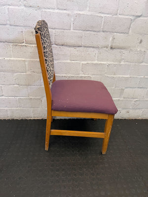 Chic Leopard Print Dining Chair with Purple Seat Cushion - PRICE DROP - 2ndhandwarehouse.com
